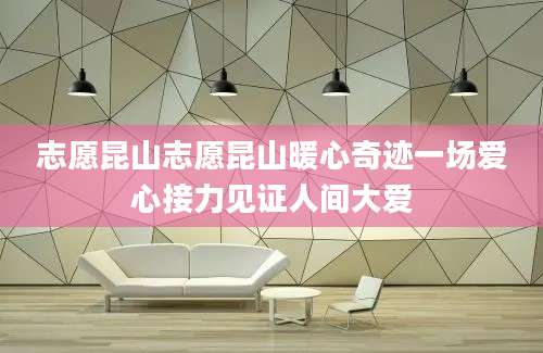志愿昆山志愿昆山暖心奇迹一场爱心接力见证人间大爱