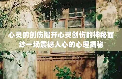 心灵的创伤揭开心灵创伤的神秘面纱一场震撼人心的心理揭秘