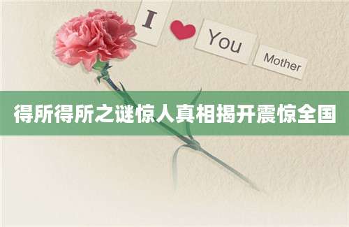 得所得所之谜惊人真相揭开震惊全国