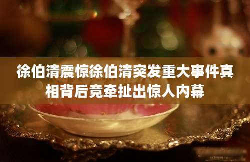 徐伯清震惊徐伯清突发重大事件真相背后竟牵扯出惊人内幕