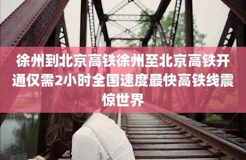 徐州到北京高铁徐州至北京高铁开通仅需2小时全国速度最快高铁线震惊世界