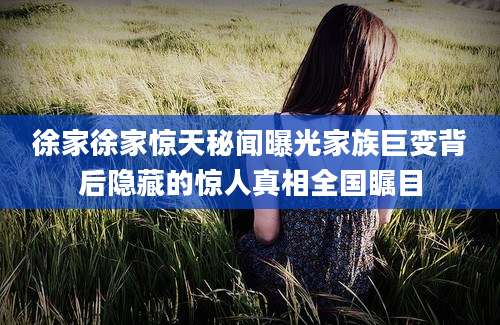 徐家徐家惊天秘闻曝光家族巨变背后隐藏的惊人真相全国瞩目