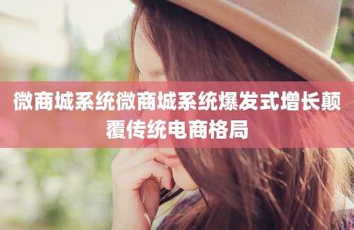 微商城系统微商城系统爆发式增长颠覆传统电商格局