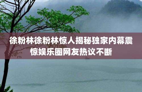 徐粉林徐粉林惊人揭秘独家内幕震惊娱乐圈网友热议不断