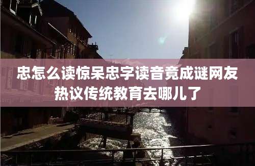 忠怎么读惊呆忠字读音竟成谜网友热议传统教育去哪儿了