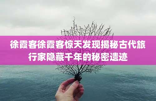 徐霞客徐霞客惊天发现揭秘古代旅行家隐藏千年的秘密遗迹