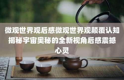 微观世界观后感微观世界观颠覆认知揭秘宇宙奥秘的全新视角后感震撼心灵