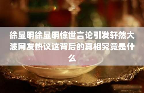 徐显明徐显明惊世言论引发轩然大波网友热议这背后的真相究竟是什么