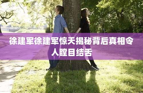 徐建军徐建军惊天揭秘背后真相令人瞠目结舌