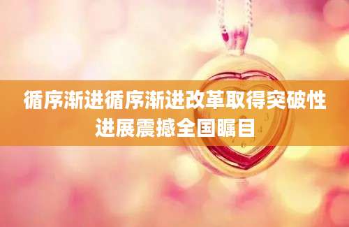 循序渐进循序渐进改革取得突破性进展震撼全国瞩目