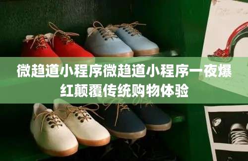 微趋道小程序微趋道小程序一夜爆红颠覆传统购物体验