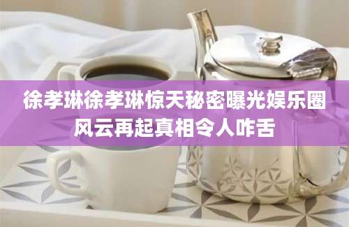 徐孝琳徐孝琳惊天秘密曝光娱乐圈风云再起真相令人咋舌