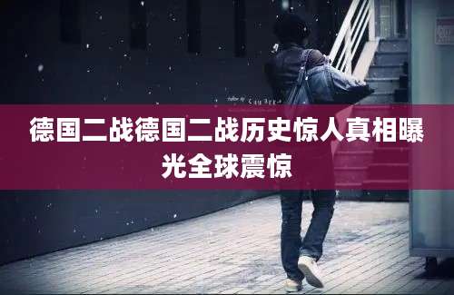 德国二战德国二战历史惊人真相曝光全球震惊