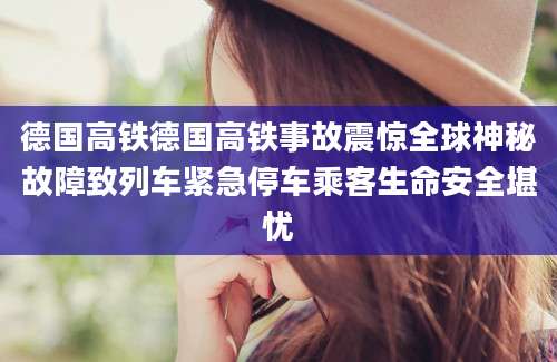 德国高铁德国高铁事故震惊全球神秘故障致列车紧急停车乘客生命安全堪忧