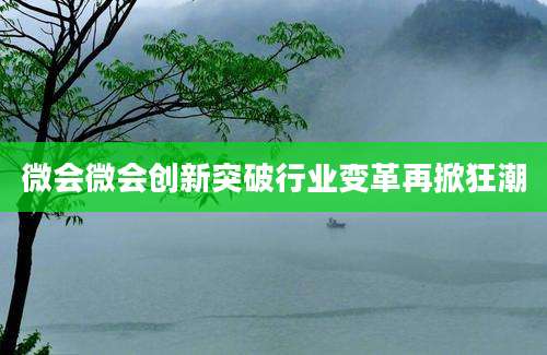 微会微会创新突破行业变革再掀狂潮
