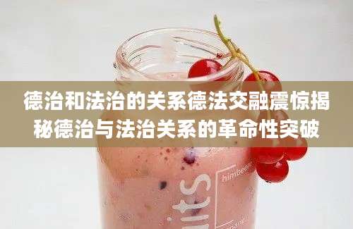 德治和法治的关系德法交融震惊揭秘德治与法治关系的革命性突破