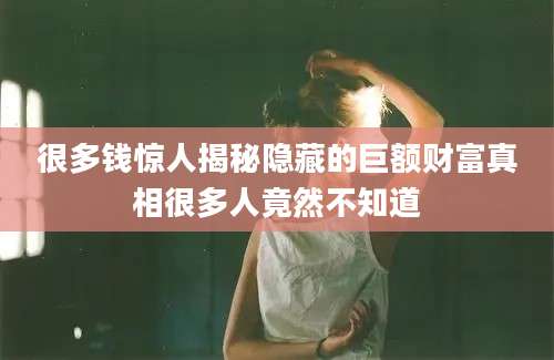 很多钱惊人揭秘隐藏的巨额财富真相很多人竟然不知道
