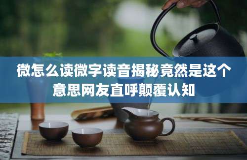 微怎么读微字读音揭秘竟然是这个意思网友直呼颠覆认知