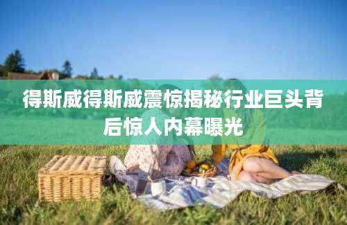 得斯威得斯威震惊揭秘行业巨头背后惊人内幕曝光