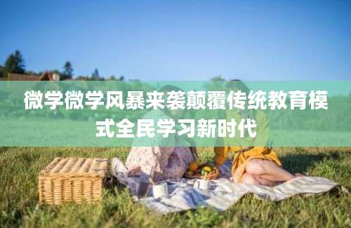 微学微学风暴来袭颠覆传统教育模式全民学习新时代