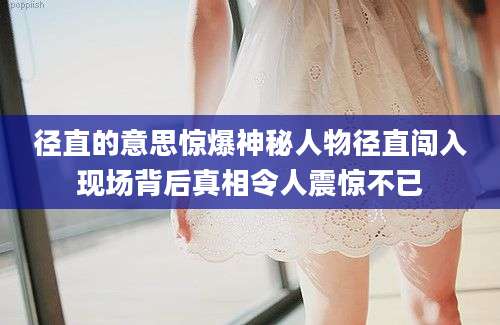径直的意思惊爆神秘人物径直闯入现场背后真相令人震惊不已