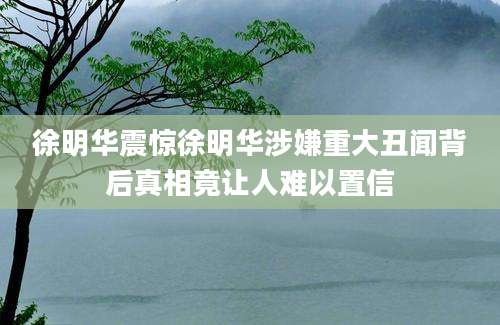 徐明华震惊徐明华涉嫌重大丑闻背后真相竟让人难以置信