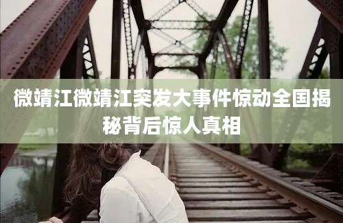 微靖江微靖江突发大事件惊动全国揭秘背后惊人真相