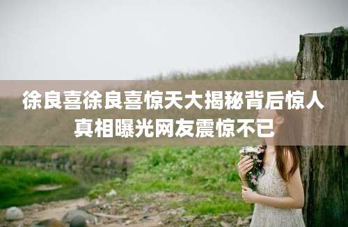 徐良喜徐良喜惊天大揭秘背后惊人真相曝光网友震惊不已