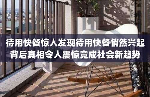 待用快餐惊人发现待用快餐悄然兴起背后真相令人震惊竟成社会新趋势