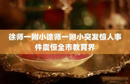 徐师一附小徐师一附小突发惊人事件震惊全市教育界