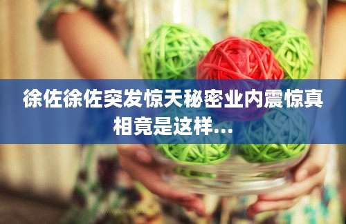徐佐徐佐突发惊天秘密业内震惊真相竟是这样...