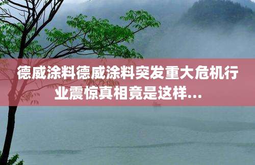 德威涂料德威涂料突发重大危机行业震惊真相竟是这样...