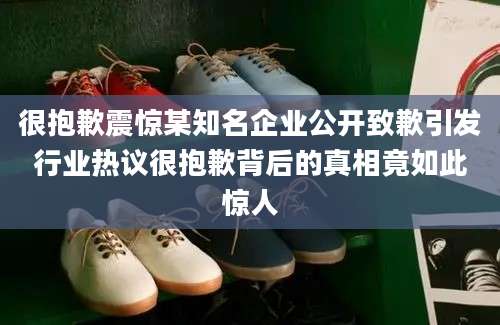 很抱歉震惊某知名企业公开致歉引发行业热议很抱歉背后的真相竟如此惊人
