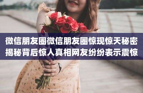微信朋友圈微信朋友圈惊现惊天秘密揭秘背后惊人真相网友纷纷表示震惊