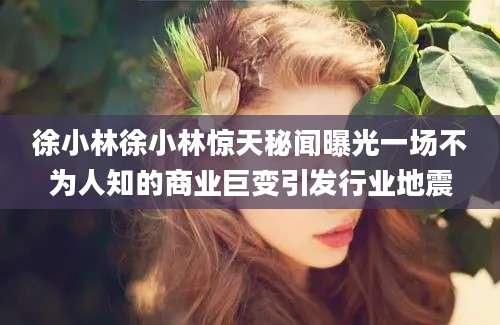 徐小林徐小林惊天秘闻曝光一场不为人知的商业巨变引发行业地震