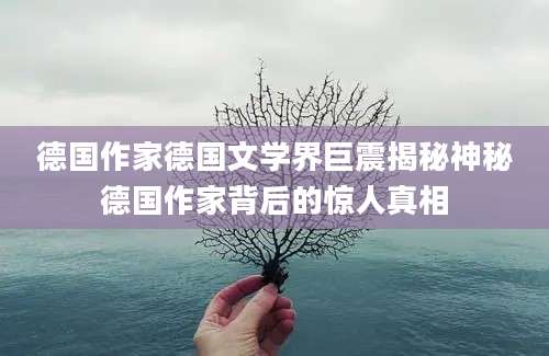 德国作家德国文学界巨震揭秘神秘德国作家背后的惊人真相