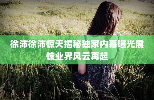 徐沛徐沛惊天揭秘独家内幕曝光震惊业界风云再起