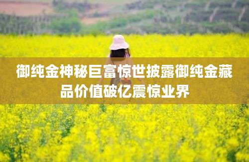 御纯金神秘巨富惊世披露御纯金藏品价值破亿震惊业界