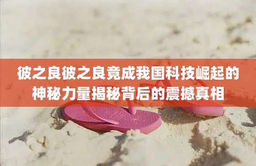 彼之良彼之良竟成我国科技崛起的神秘力量揭秘背后的震撼真相