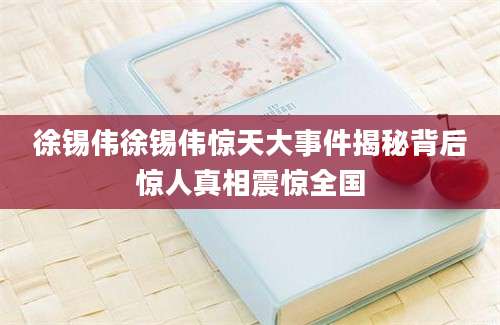 徐锡伟徐锡伟惊天大事件揭秘背后惊人真相震惊全国