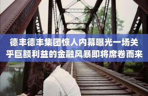 德丰德丰集团惊人内幕曝光一场关乎巨额利益的金融风暴即将席卷而来