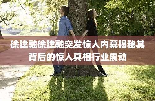 徐建融徐建融突发惊人内幕揭秘其背后的惊人真相行业震动