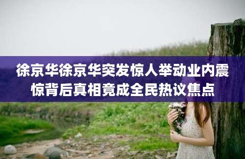徐京华徐京华突发惊人举动业内震惊背后真相竟成全民热议焦点