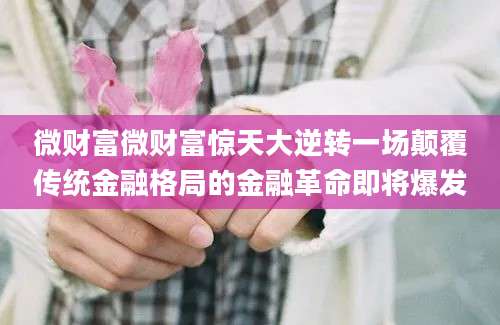 微财富微财富惊天大逆转一场颠覆传统金融格局的金融革命即将爆发