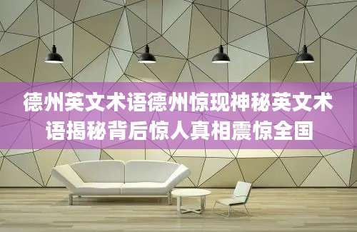 德州英文术语德州惊现神秘英文术语揭秘背后惊人真相震惊全国