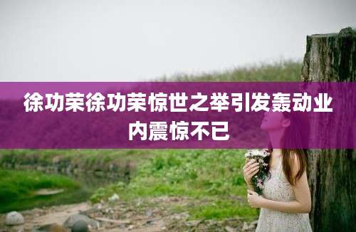 徐功荣徐功荣惊世之举引发轰动业内震惊不已