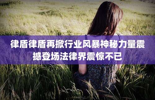 律盾律盾再掀行业风暴神秘力量震撼登场法律界震惊不已