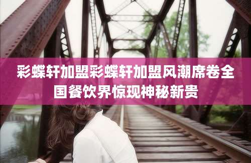 彩蝶轩加盟彩蝶轩加盟风潮席卷全国餐饮界惊现神秘新贵