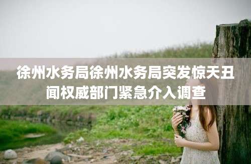 徐州水务局徐州水务局突发惊天丑闻权威部门紧急介入调查