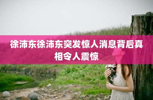 徐沛东徐沛东突发惊人消息背后真相令人震惊